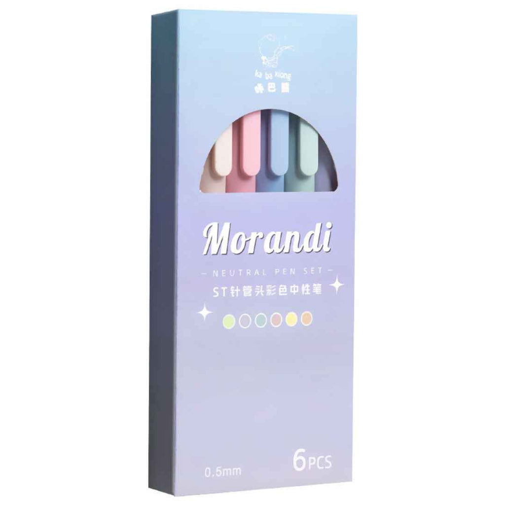 6 Colours Retractable Gel Pens with 6 Refills - 0.5 mm Aesthetic Pastel Ballpoint Pens for Writing and Drawing - Cute Candy for Girls, School & Office Use