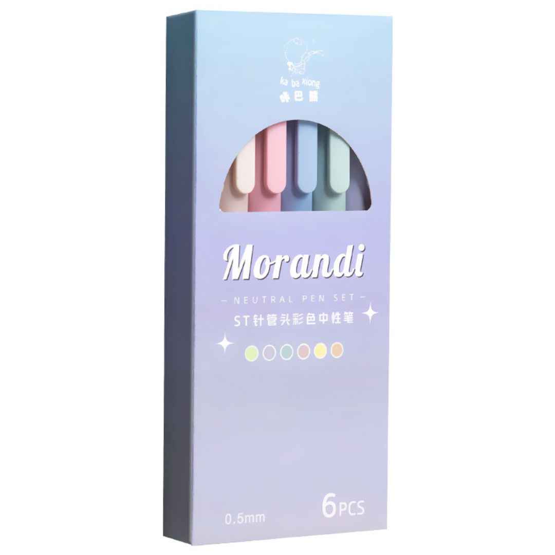 6 Colours Retractable Gel Pens with 6 Refills - 0.5 mm Aesthetic Pastel Ballpoint Pens for Writing and Drawing - Cute Candy for Girls, School & Office Use