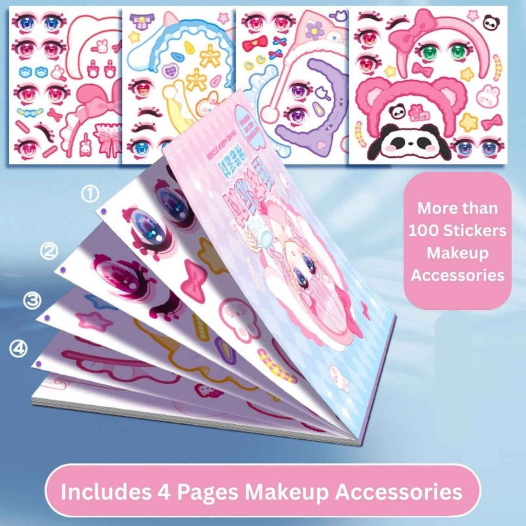 2Pcs Face Stickers for Kids – DIY Sticker Book for Girls Ages 3+ | Scrapbooking & Paper Crafts