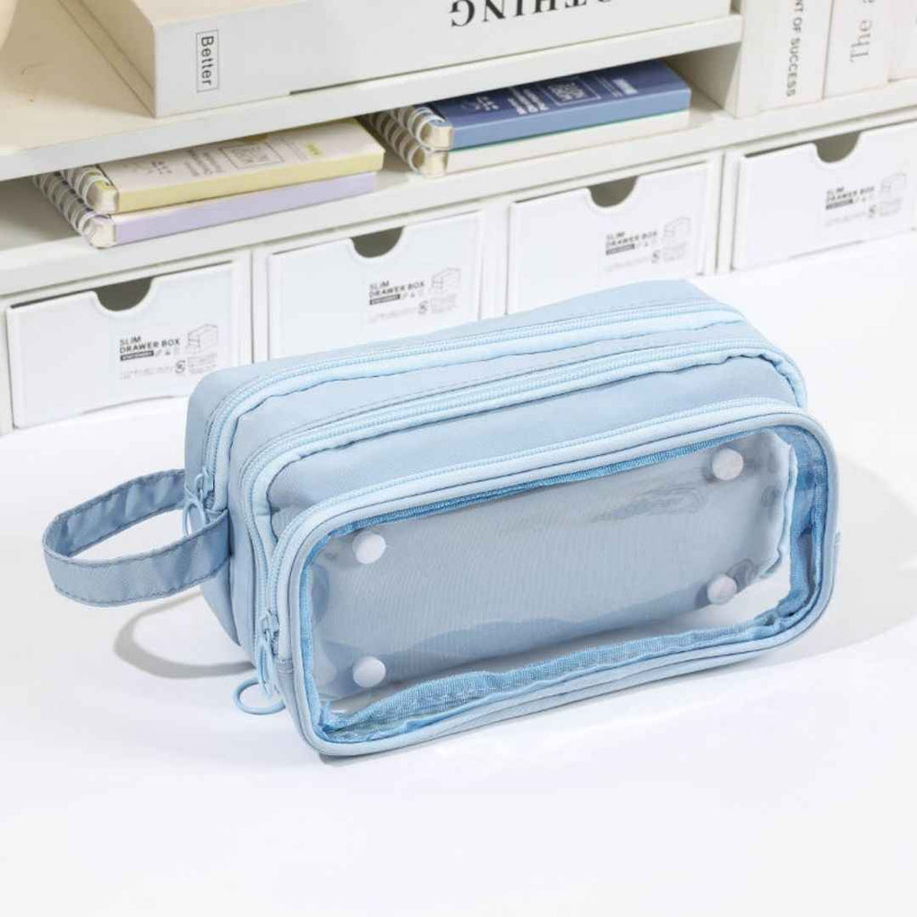 Pencil Box Pouch for School Kids | Aesthetic Multi-Purpose Pencil Case for Boys & Girls | Portable Stationery Organizer for Pens, Markers & Beauty Essentials | Perfect Office Desk Storage