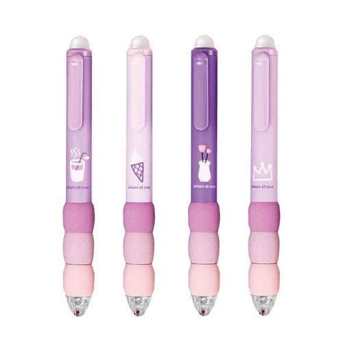4 Pcs Cute Gel Pens - Aesthetic Retractable Blue Ink Pens with Cartoon Soft Grip for Kawaii Office & School Supplies