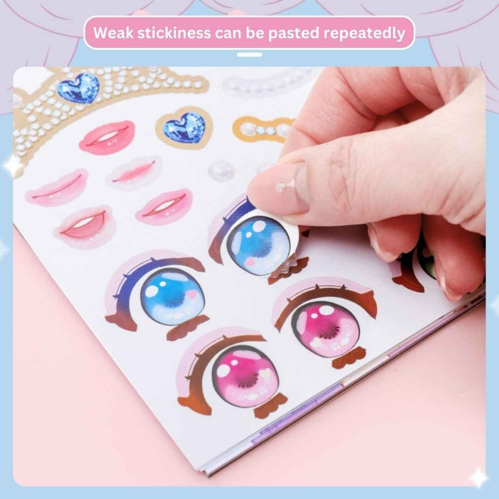 2Pcs Face Stickers for Kids – DIY Sticker Book for Girls Ages 3+ | Scrapbooking & Paper Crafts