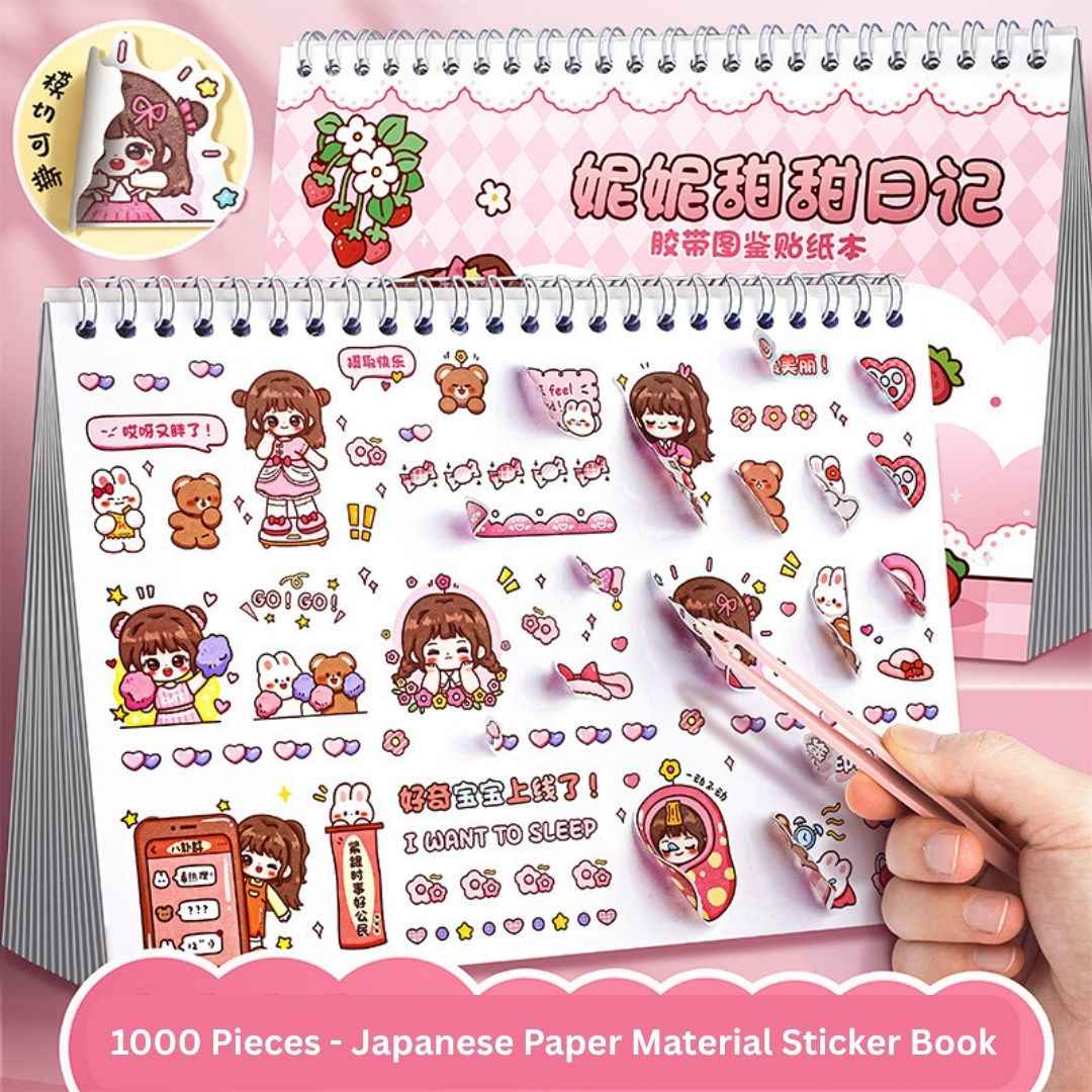 Princess Sticker Book - Activity and Scrapbook Set with Cartoon Girls Stickers for Wall Art, Greeting Cards, Laptop, and Phone Cases (20 Sheets/Over 1000 Stickers)
