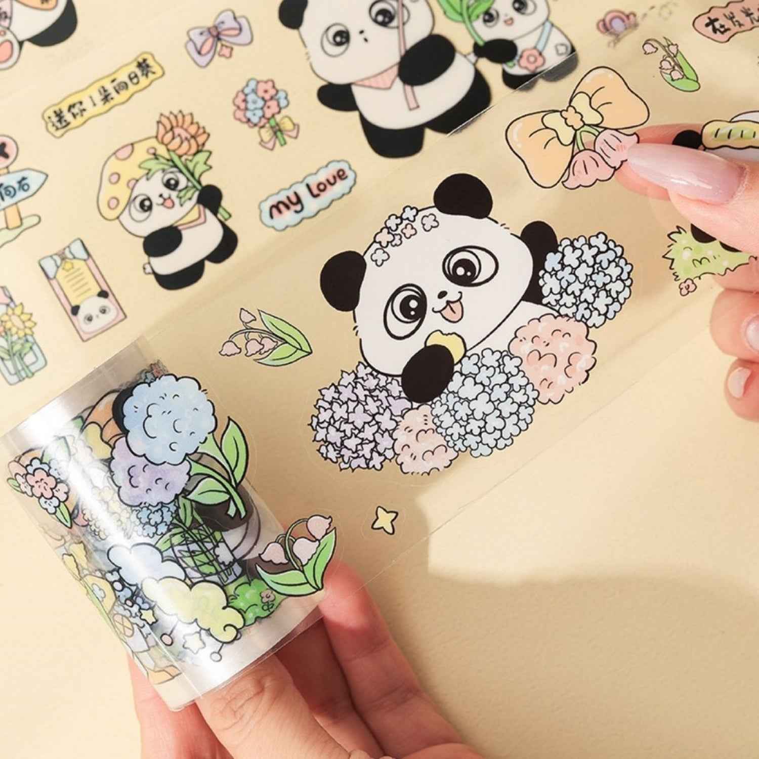 Decorative Vintage Cafe Washi Tape Set - 4 Rolls PET Tape for Scrapbooking & Journaling, Bear Diary Theme, 6cm Wide, 200cm Long Each