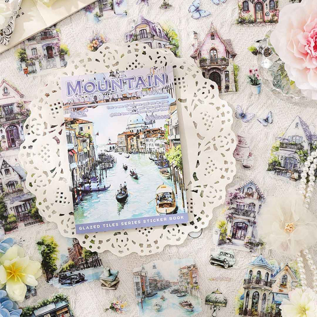 20 Sheets Aesthetic Landscape Stickers | Waterproof Journal, Scrapbook, and DIY Craft Stickers for Girls