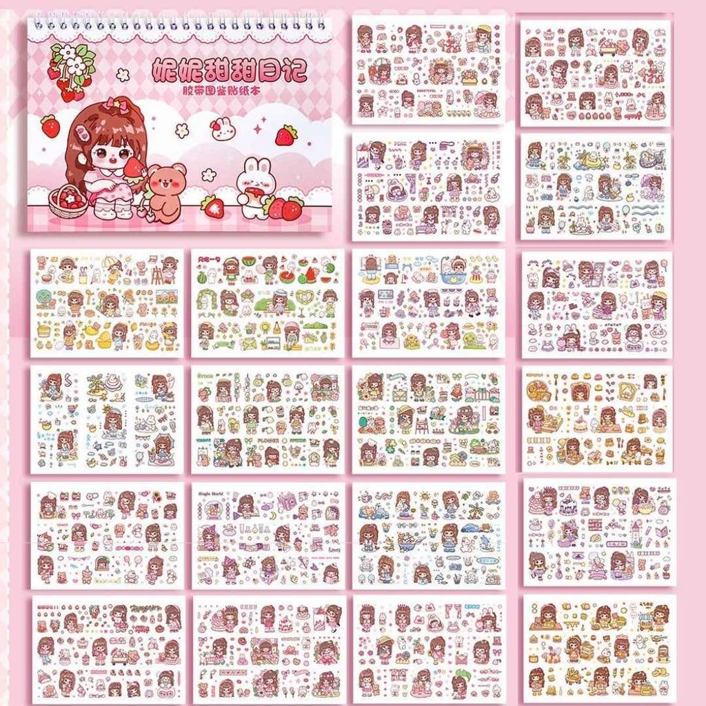 Princess Sticker Book - Activity and Scrapbook Set with Cartoon Girls Stickers for Wall Art, Greeting Cards, Laptop, and Phone Cases (20 Sheets/Over 1000 Stickers)