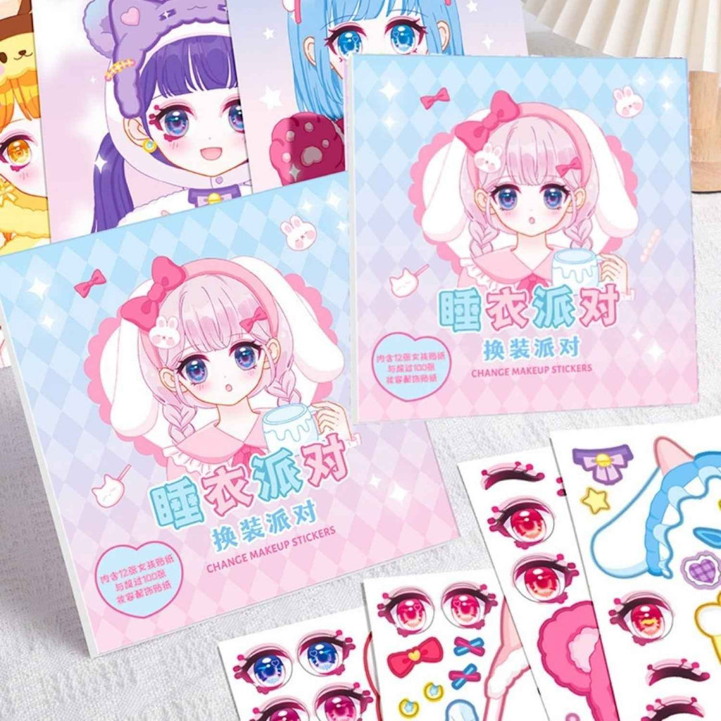 2Pcs Face Stickers for Kids – DIY Sticker Book for Girls Ages 3+ | Scrapbooking & Paper Crafts
