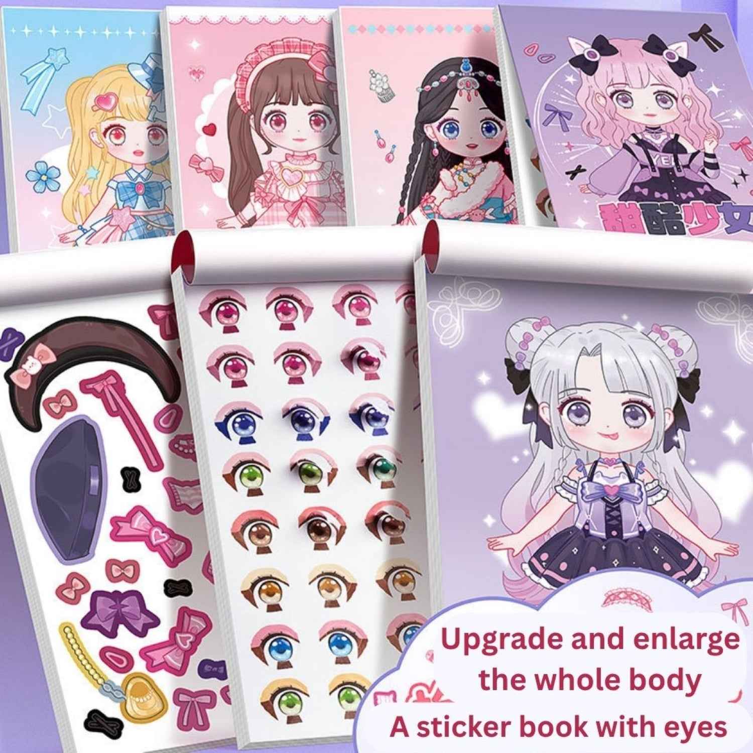 Cute Cartoon Princess Dress-Up Stickers | Change Makeup & Outfit Stickers for Kids (Pack of 6)