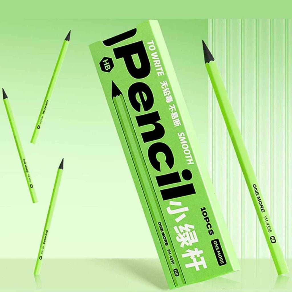Study Pencil Set of 10 - Soft Wood Pencils for Good Handwriting, Easy Sharpening - Ideal Gift for Artists, Art Lovers, and Students