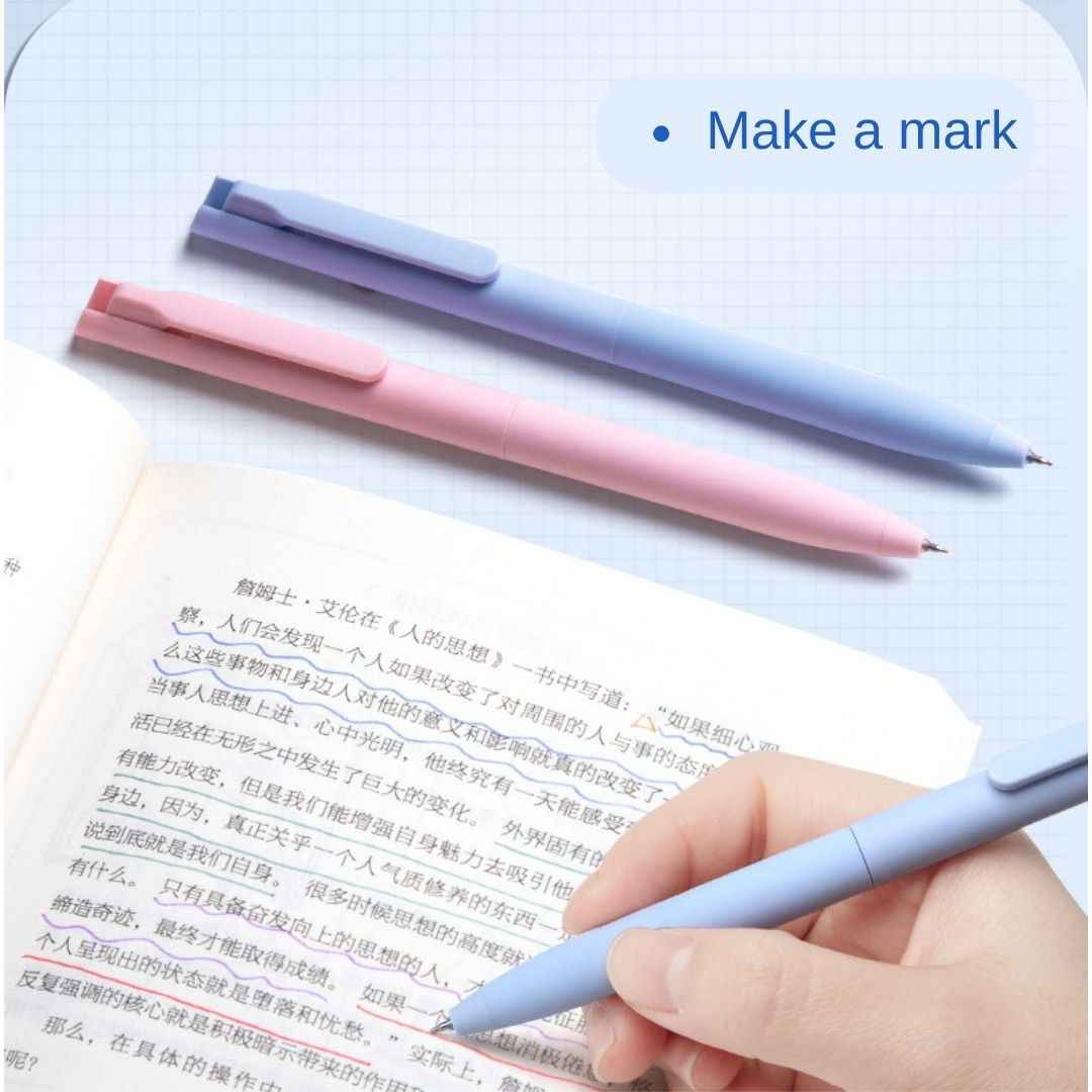 6 Colours Retractable Gel Pens with 6 Refills - 0.5 mm Aesthetic Pastel Ballpoint Pens for Writing and Drawing - Cute Candy for Girls, School & Office Use