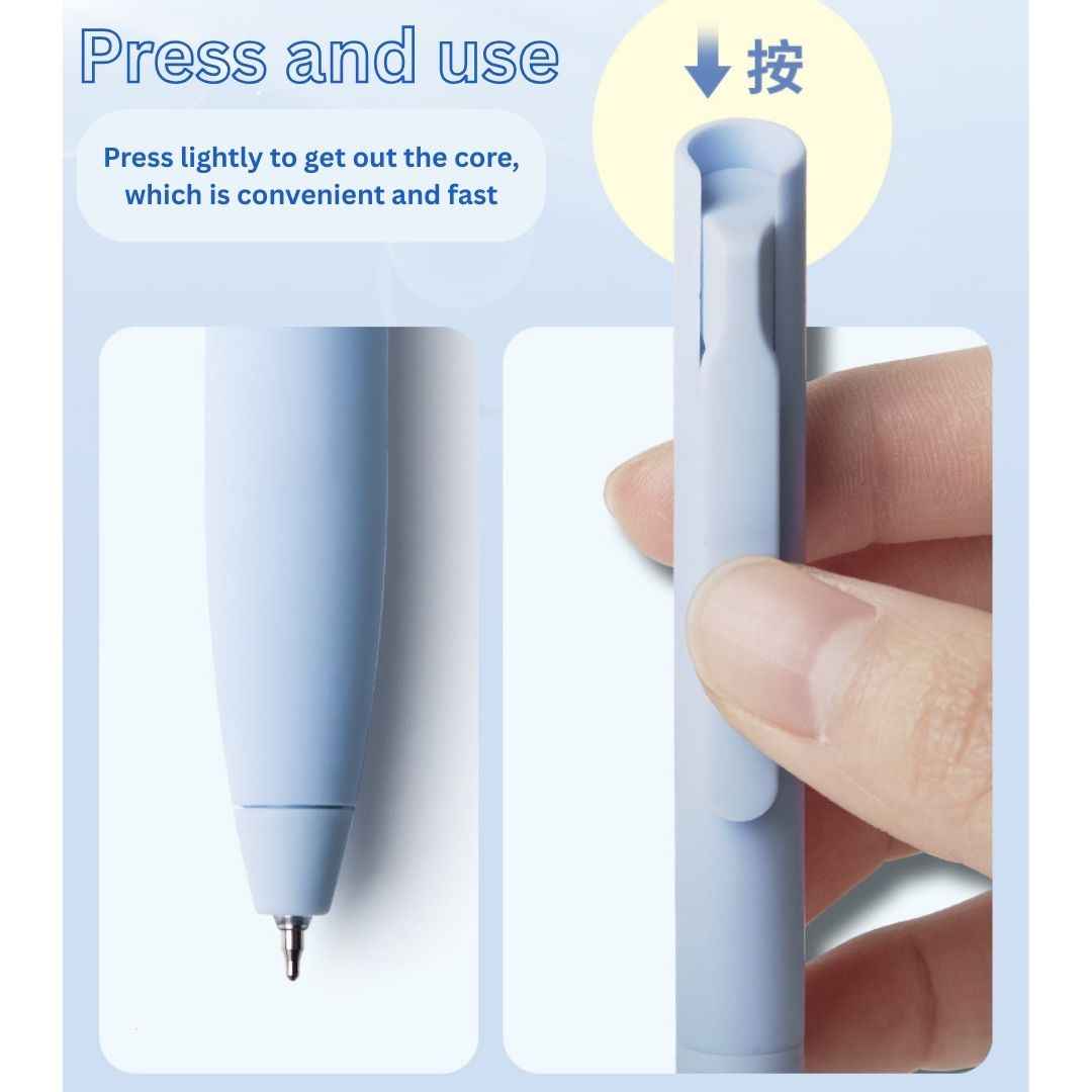 6 Colours Retractable Gel Pens with 6 Refills - 0.5 mm Aesthetic Pastel Ballpoint Pens for Writing and Drawing - Cute Candy for Girls, School & Office Use