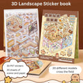 3D Simulation Sticker Book for Kids - 50 Sheets of Fun with 20 Scene Cards & 30 PET Stickers for DIY Cartoon Collage Projects
