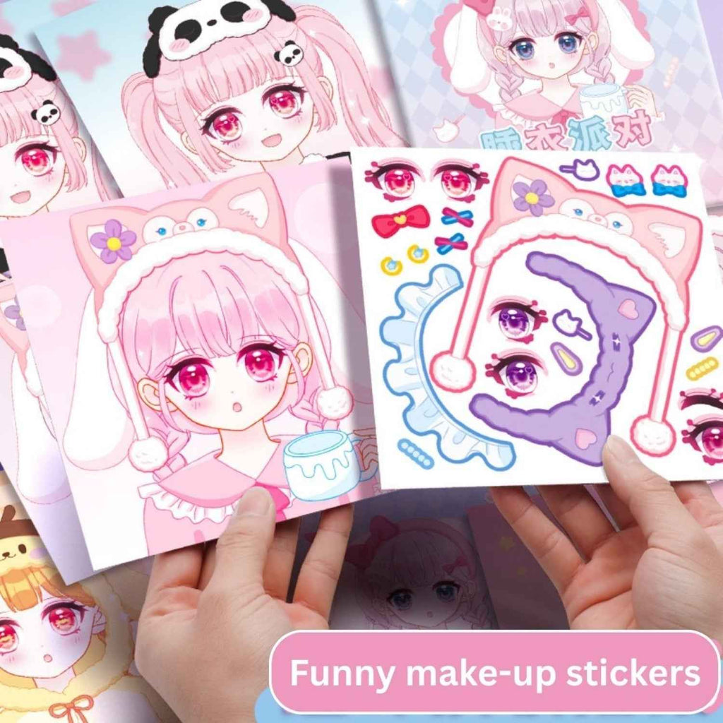 2Pcs Face Stickers for Kids – DIY Sticker Book for Girls Ages 3+ | Scrapbooking & Paper Crafts