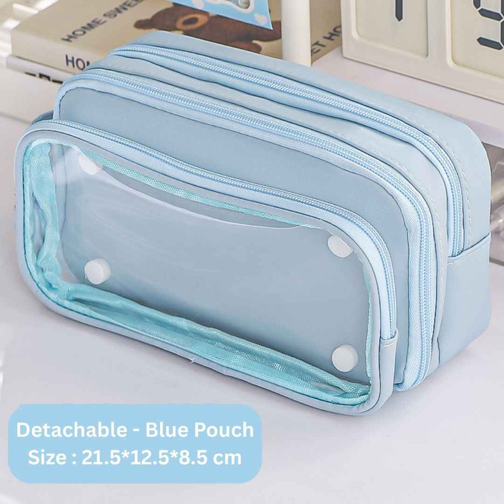 Pencil Box Pouch for School Kids | Aesthetic Multi-Purpose Pencil Case for Boys & Girls | Portable Stationery Organizer for Pens, Markers & Beauty Essentials | Perfect Office Desk Storage