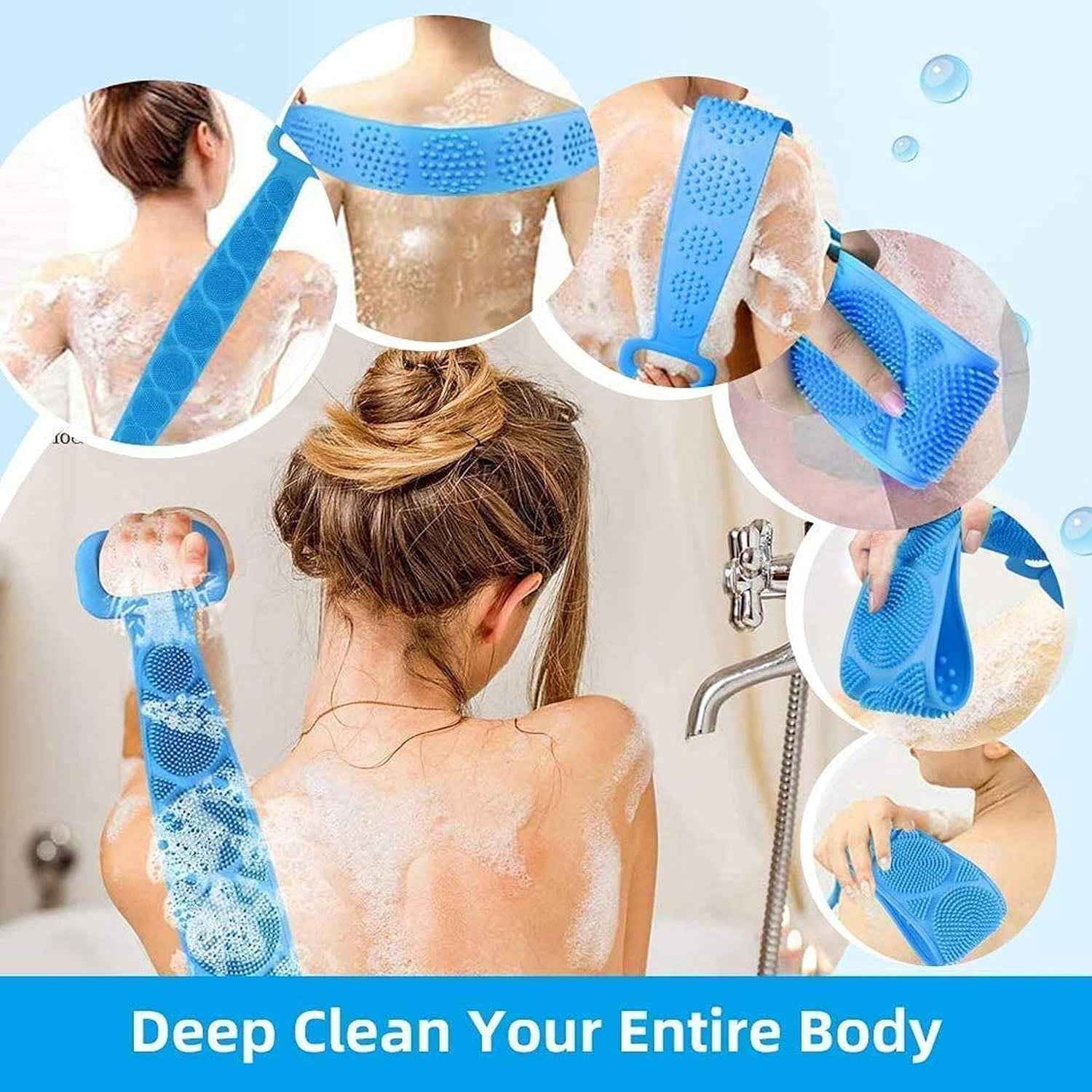 Silicone Body Scrubber Belt for Exfoliating & Cleansing Skin