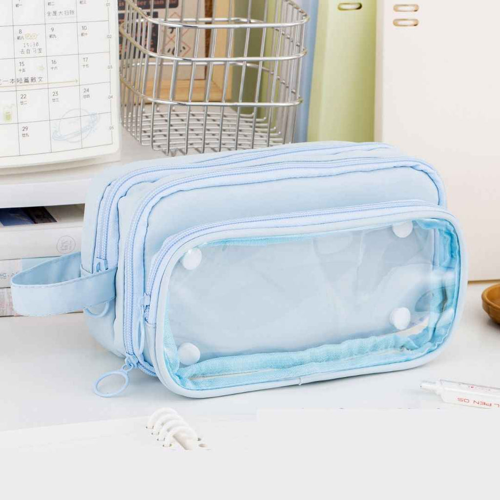 Pencil Box Pouch for School Kids | Aesthetic Multi-Purpose Pencil Case for Boys & Girls | Portable Stationery Organizer for Pens, Markers & Beauty Essentials | Perfect Office Desk Storage