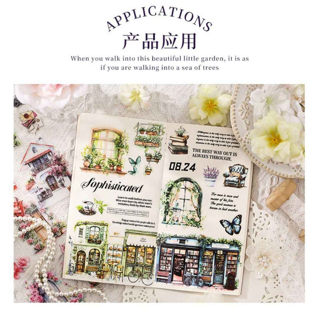 20 Sheets Aesthetic Landscape Stickers | Waterproof Journal, Scrapbook, and DIY Craft Stickers for Girls