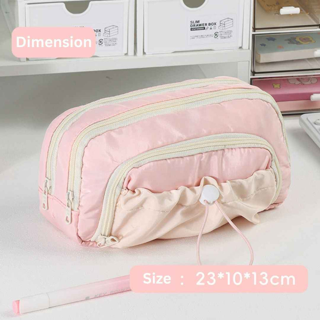 Pencil Case for School - Aesthetic Cute Stationery Box in Pink for Girls and Boys, Organize Pens, Pencils, Makeup, and More
