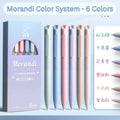 6 Colours Retractable Gel Pens with 6 Refills - 0.5 mm Aesthetic Pastel Ballpoint Pens for Writing and Drawing - Cute Candy for Girls, School & Office Use