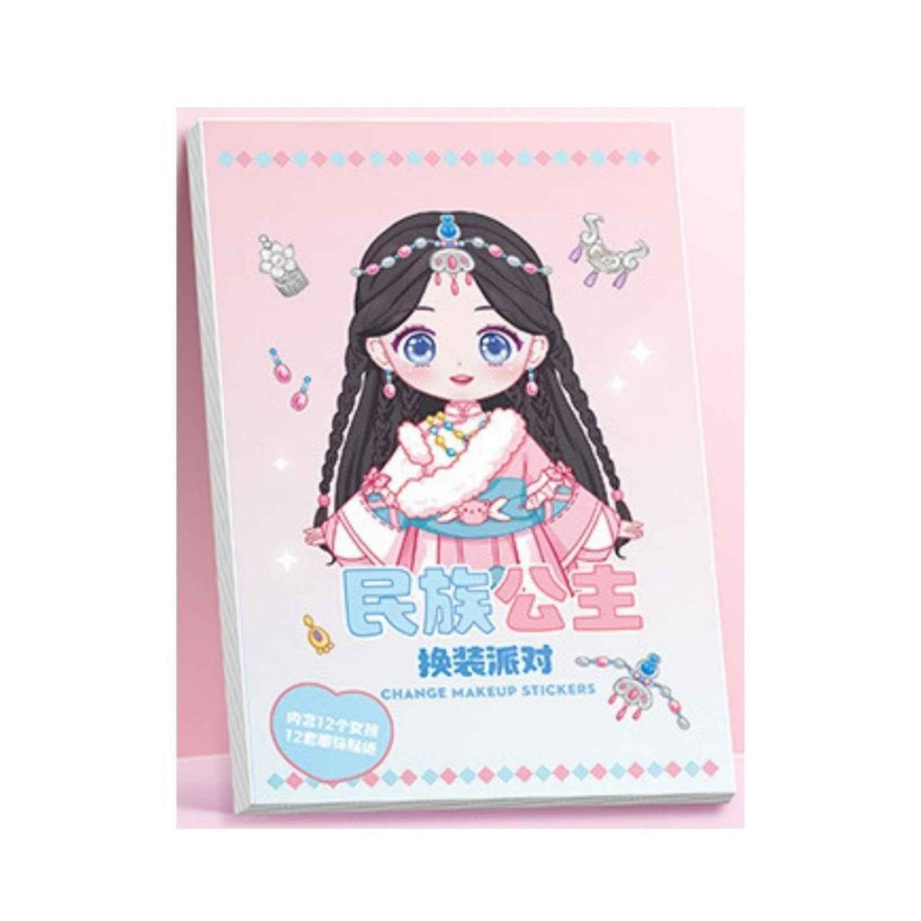 Cute Cartoon Princess Dress-Up Stickers | Change Makeup & Outfit Stickers for Kids (Pack of 6)