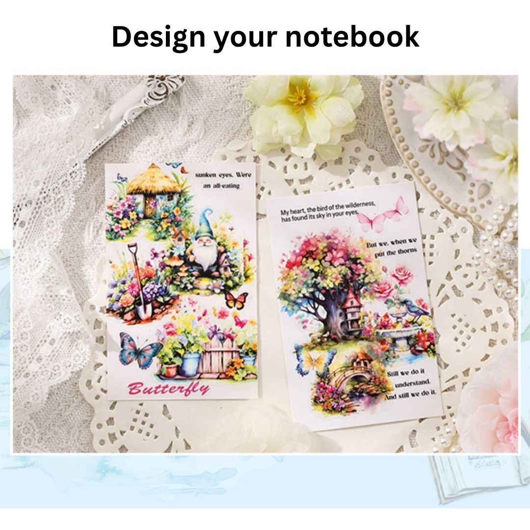 20 Sheets Aesthetic Landscape Stickers | Waterproof Journal, Scrapbook, and DIY Craft Stickers for Girls