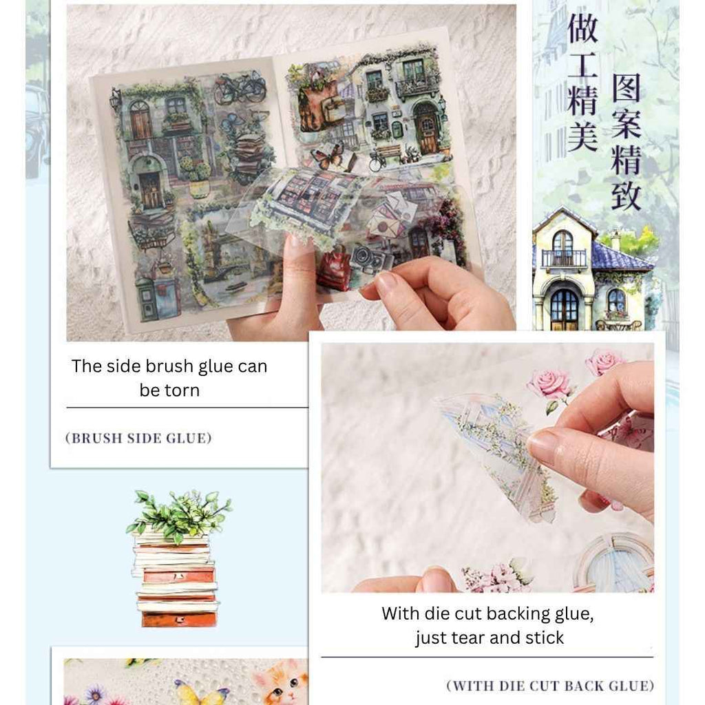 20 Sheets Aesthetic Landscape Stickers | Waterproof Journal, Scrapbook, and DIY Craft Stickers for Girls