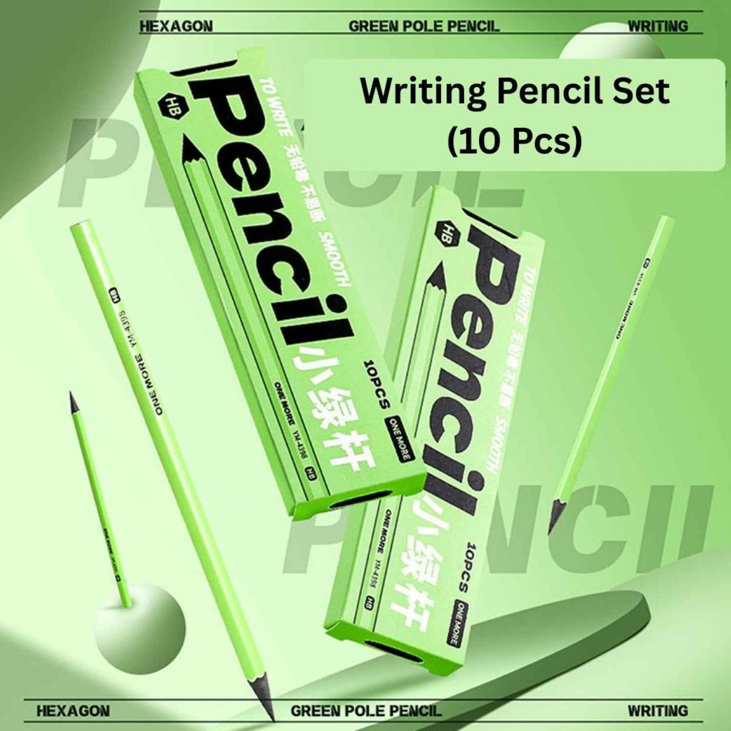 Study Pencil Set of 10 - Soft Wood Pencils for Good Handwriting, Easy Sharpening - Ideal Gift for Artists, Art Lovers, and Students