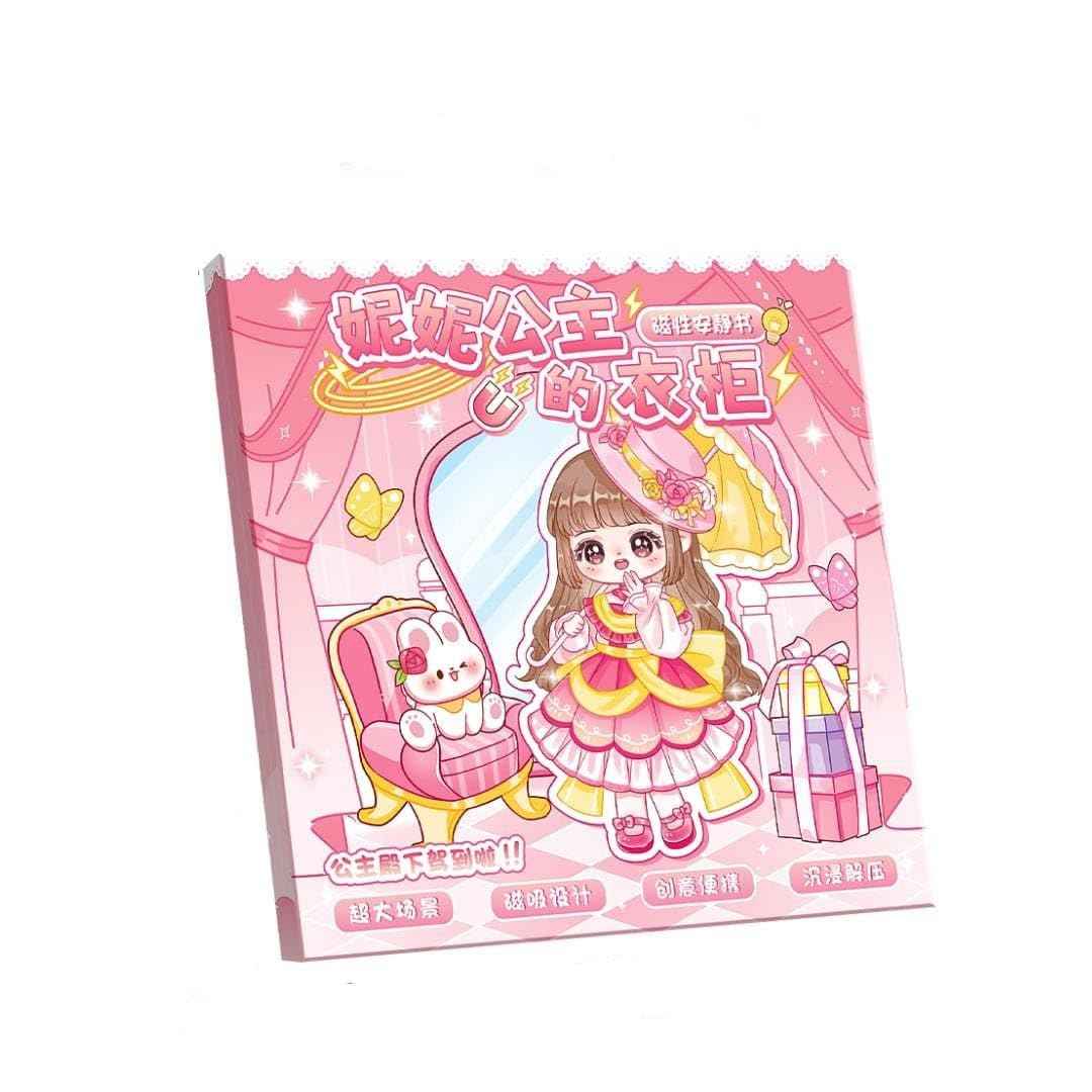 Princess Nini's Magnetic Wardrobe Reusable Magnetic Dress-Up Book for Girls with Cute Outfits, Accessory Stickers & Foldable Scene Room