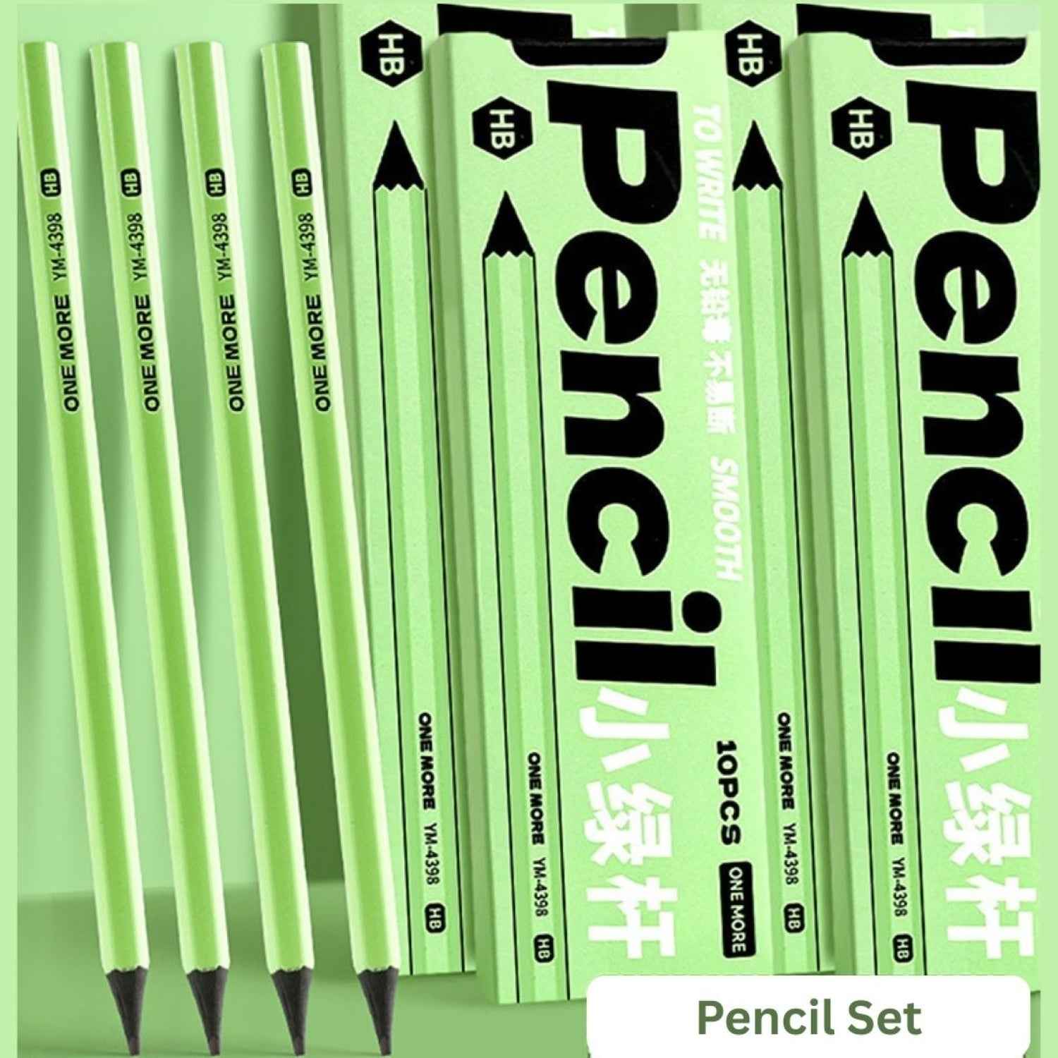 Study Pencil Set of 10 - Soft Wood Pencils for Good Handwriting, Easy Sharpening - Ideal Gift for Artists, Art Lovers, and Students
