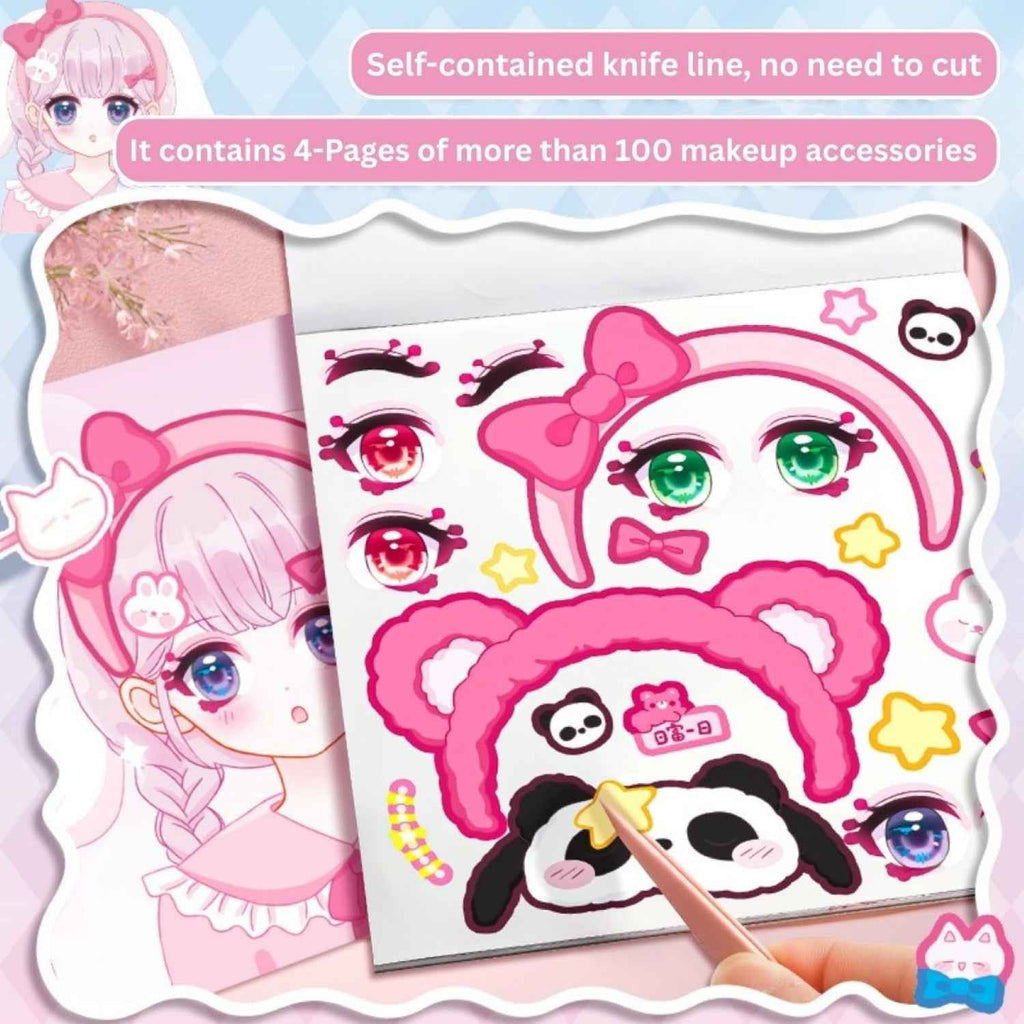 2Pcs Face Stickers for Kids – DIY Sticker Book for Girls Ages 3+ | Scrapbooking & Paper Crafts
