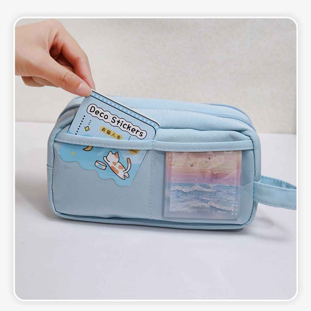 Pencil Box Pouch for School Kids | Aesthetic Multi-Purpose Pencil Case for Boys & Girls | Portable Stationery Organizer for Pens, Markers & Beauty Essentials | Perfect Office Desk Storage