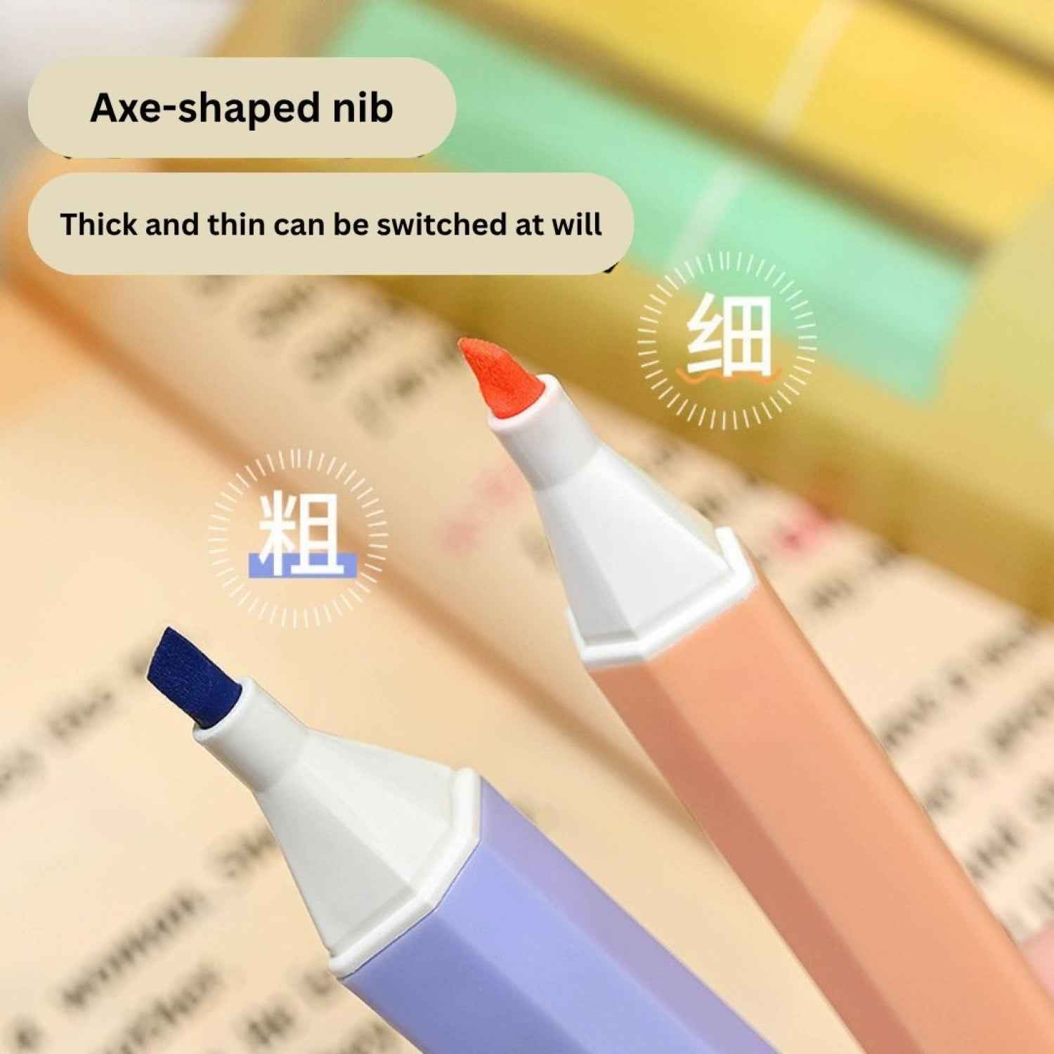 4 Pcs Aesthetic Pastel Highlighter Set - Soft Head Chisel Tip Marker Pens for Journaling, Study & Office - No Bleed, Fast Drying, Square Grip Cute Stationery (Macaron Colors)