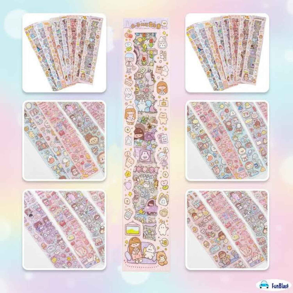 Kawaii Sticker Sheet of 20 Cute Designs for Scrapbooking and Crafting