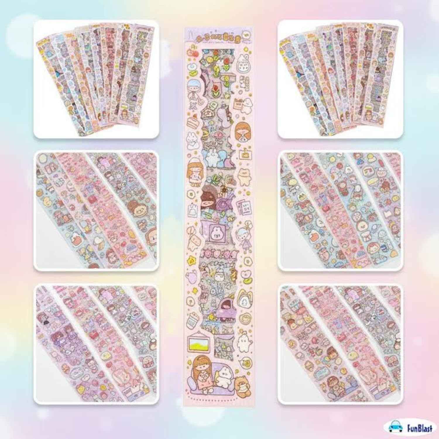 Kawaii Sticker Sheet of 20 Cute Designs for Scrapbooking and Crafting