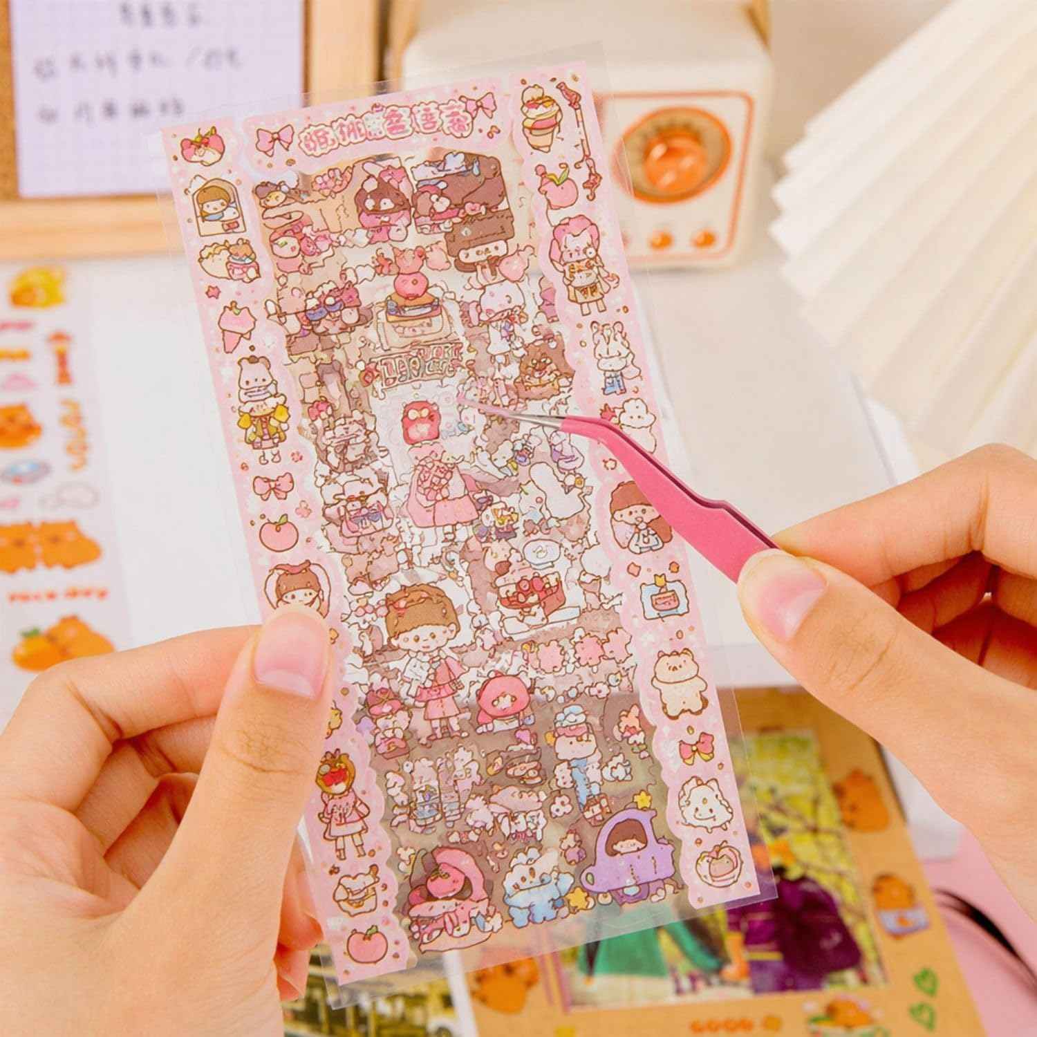 Kawaii Sticker Sheet of 20 Cute Designs for Scrapbooking and Crafting