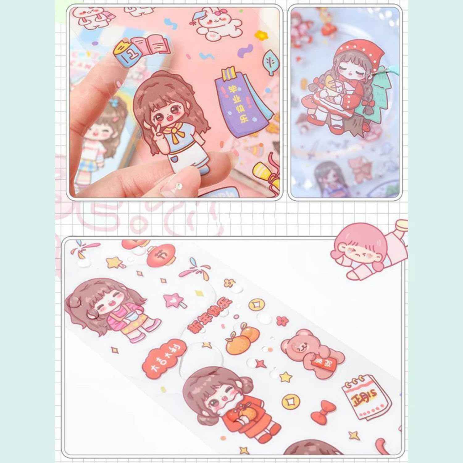 Kawaii Sticker Sheet of 20 Cute Designs for Scrapbooking and Crafting