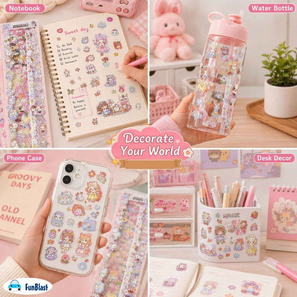 Kawaii Sticker Sheet of 20 Cute Designs for Scrapbooking and Crafting