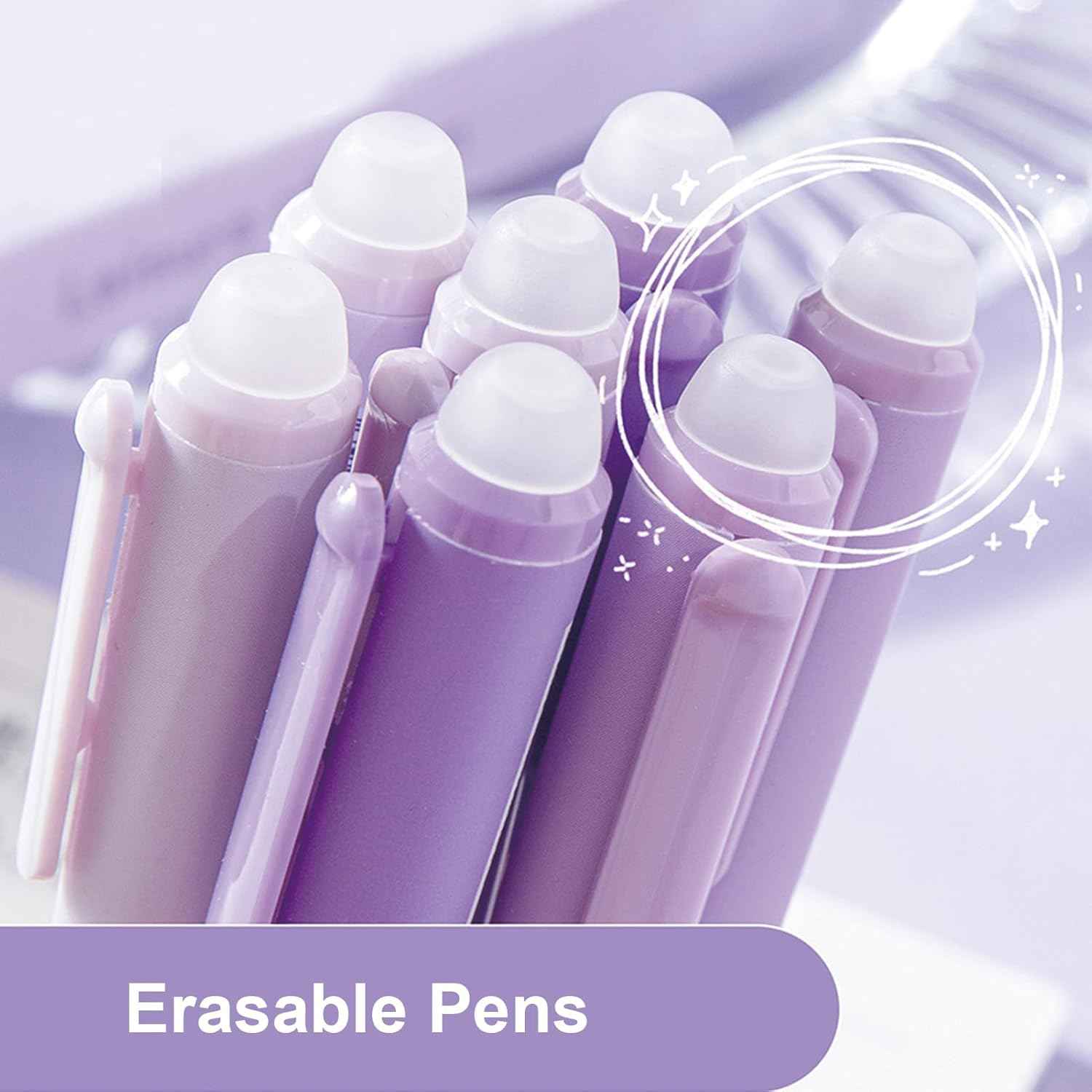 4 Pcs Cute Gel Pens - Aesthetic Retractable Blue Ink Pens with Cartoon Soft Grip for Kawaii Office & School Supplies
