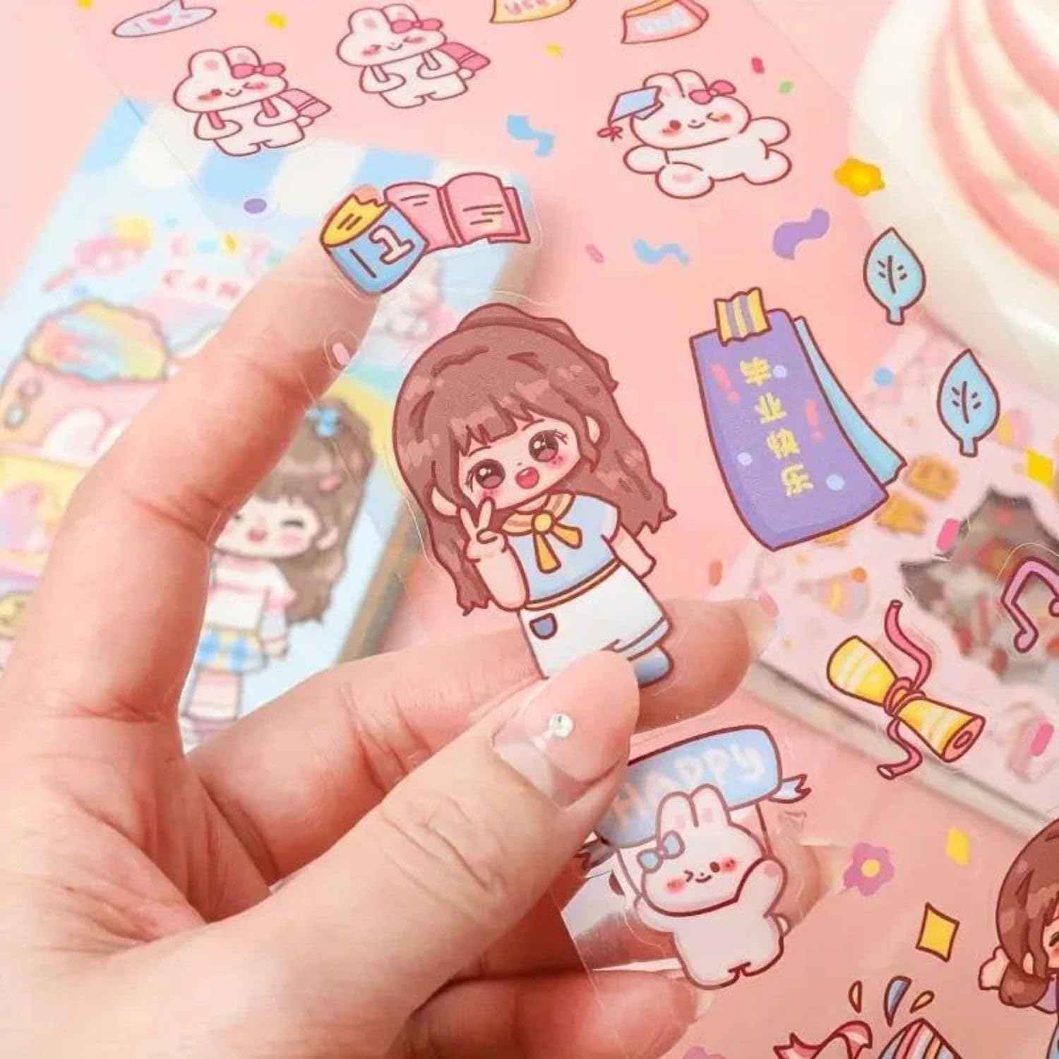 Kawaii Sticker Sheet of 20 Cute Designs for Scrapbooking and Crafting