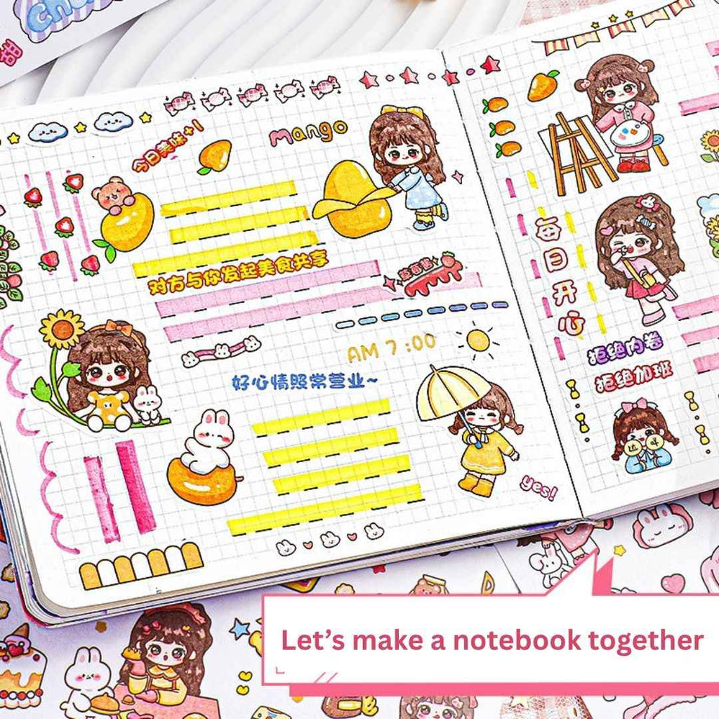 Princess Sticker Book - Activity and Scrapbook Set with Cartoon Girls Stickers for Wall Art, Greeting Cards, Laptop, and Phone Cases (20 Sheets/Over 1000 Stickers)