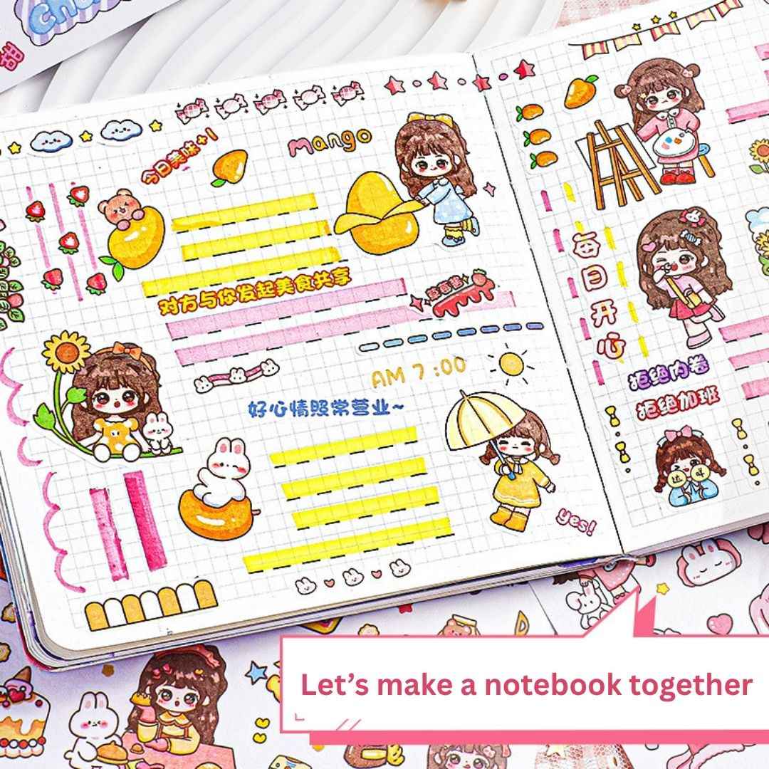 Princess Sticker Book - Activity and Scrapbook Set with Cartoon Girls Stickers for Wall Art, Greeting Cards, Laptop, and Phone Cases (20 Sheets/Over 1000 Stickers)