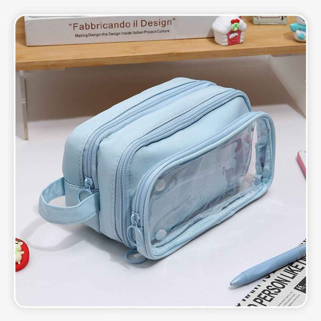 Pencil Box Pouch for School Kids | Aesthetic Multi-Purpose Pencil Case for Boys & Girls | Portable Stationery Organizer for Pens, Markers & Beauty Essentials | Perfect Office Desk Storage