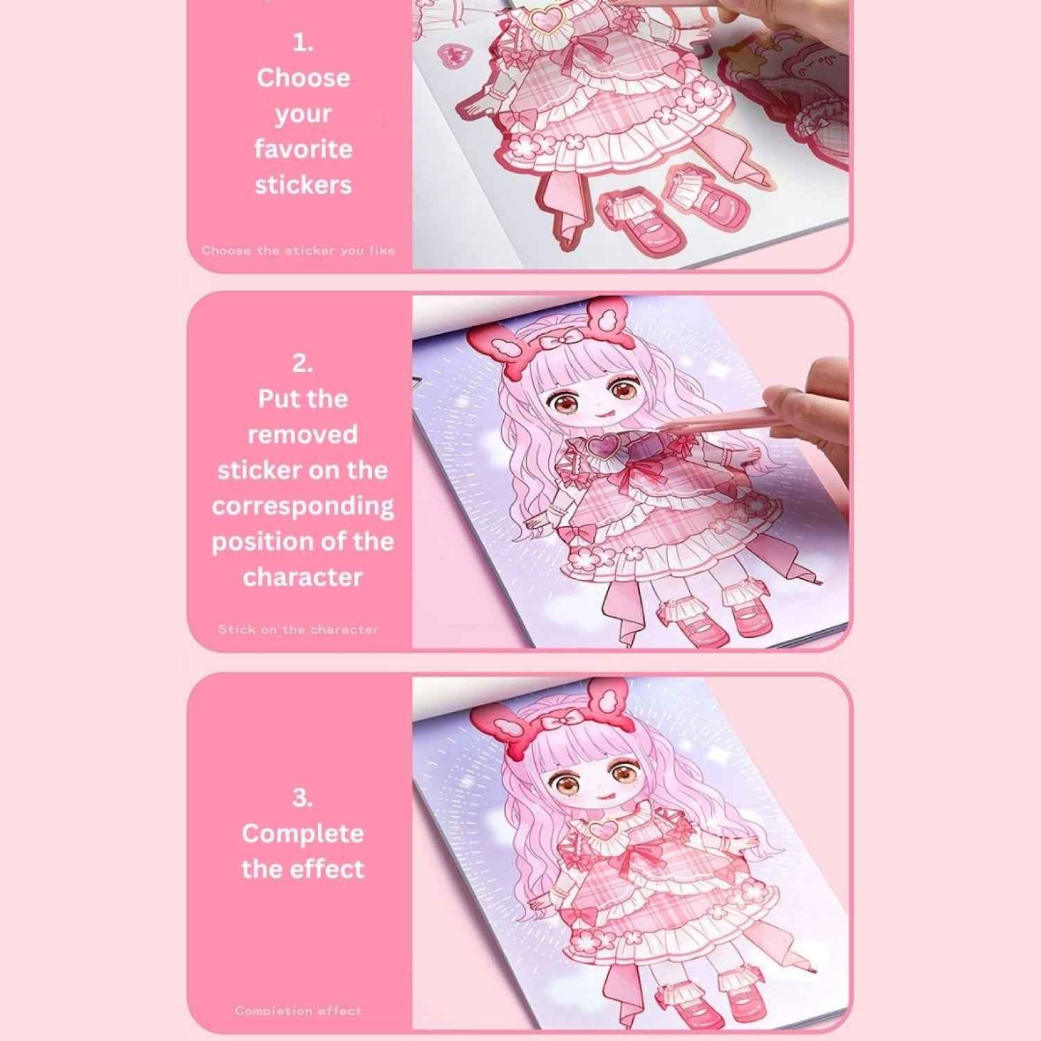 Cute Cartoon Princess Dress-Up Stickers | Change Makeup & Outfit Stickers for Kids (Pack of 6)