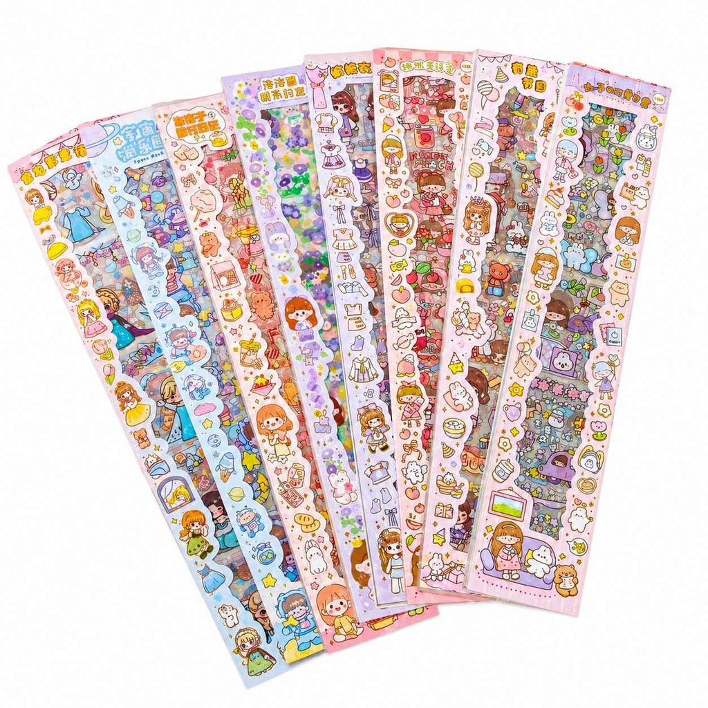 Kawaii Sticker Sheet of 20 Cute Designs for Scrapbooking and Crafting