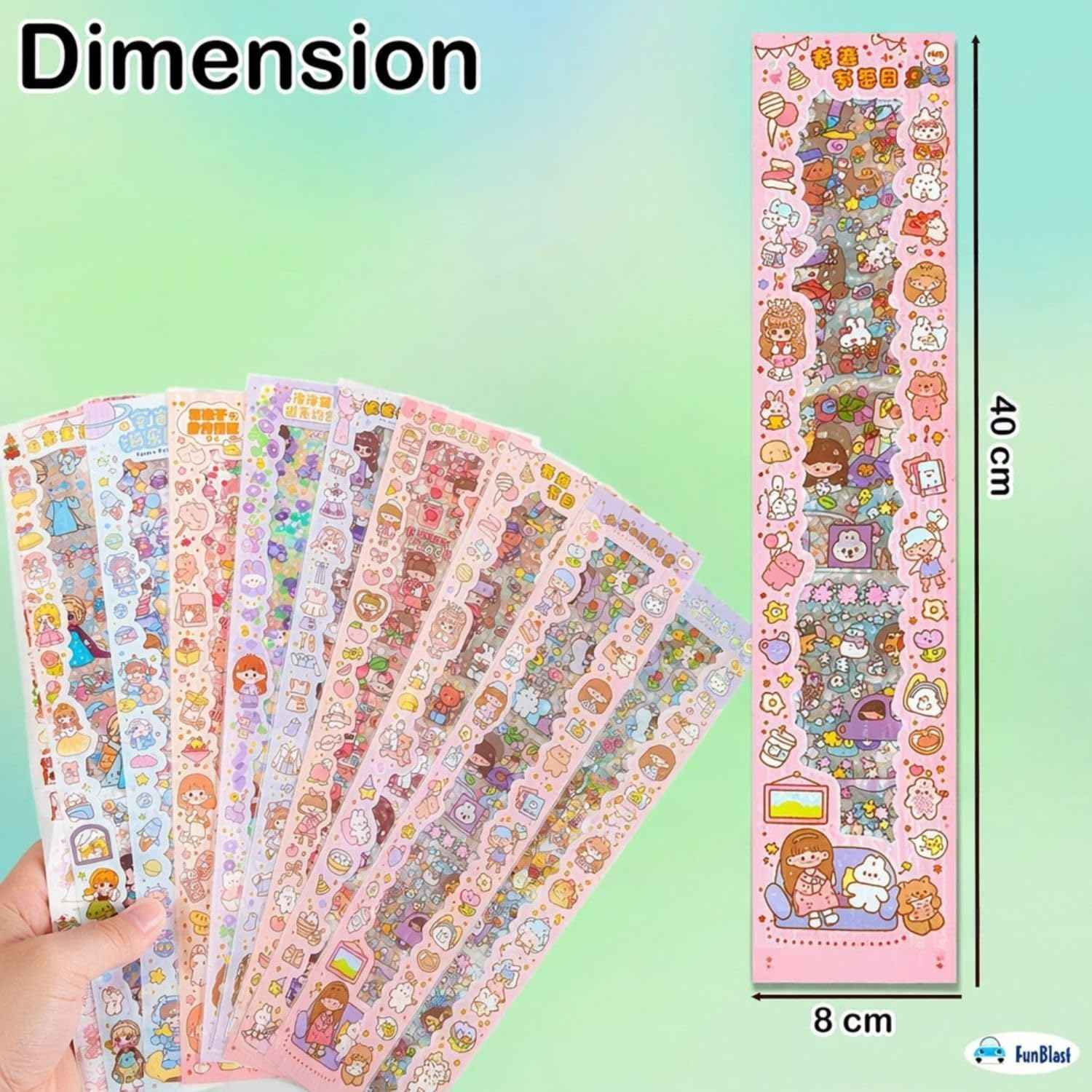 Kawaii Sticker Sheet of 20 Cute Designs for Scrapbooking and Crafting