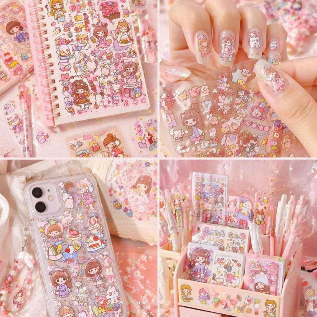 Kawaii Sticker Sheet of 20 Cute Designs for Scrapbooking and Crafting