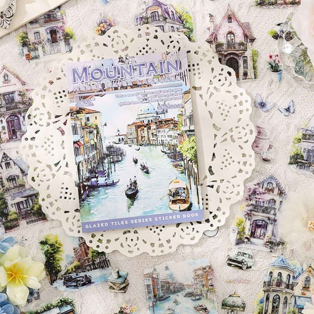 20 Sheets Aesthetic Landscape Stickers | Waterproof Journal, Scrapbook, and DIY Craft Stickers for Girls