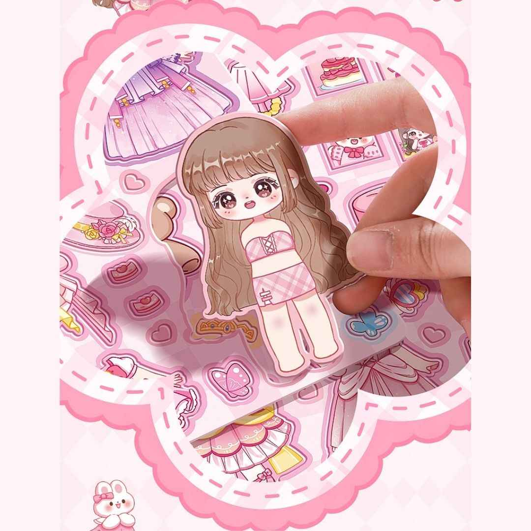 Princess Nini's Magnetic Wardrobe Reusable Magnetic Dress-Up Book for Girls with Cute Outfits, Accessory Stickers & Foldable Scene Room