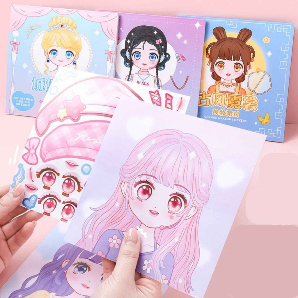 2Pcs Face Stickers for Kids – DIY Sticker Book for Girls Ages 3+ | Scrapbooking & Paper Crafts