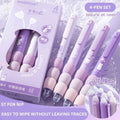 4 Pcs Cute Gel Pens - Aesthetic Retractable Blue Ink Pens with Cartoon Soft Grip for Kawaii Office & School Supplies